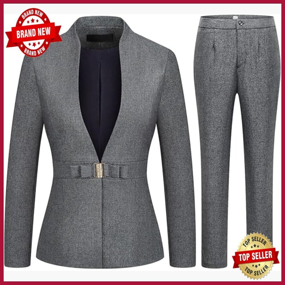 Women's Slim Fit Business Pant Suit Set 2 Piece Blazer Jacket Office Wear